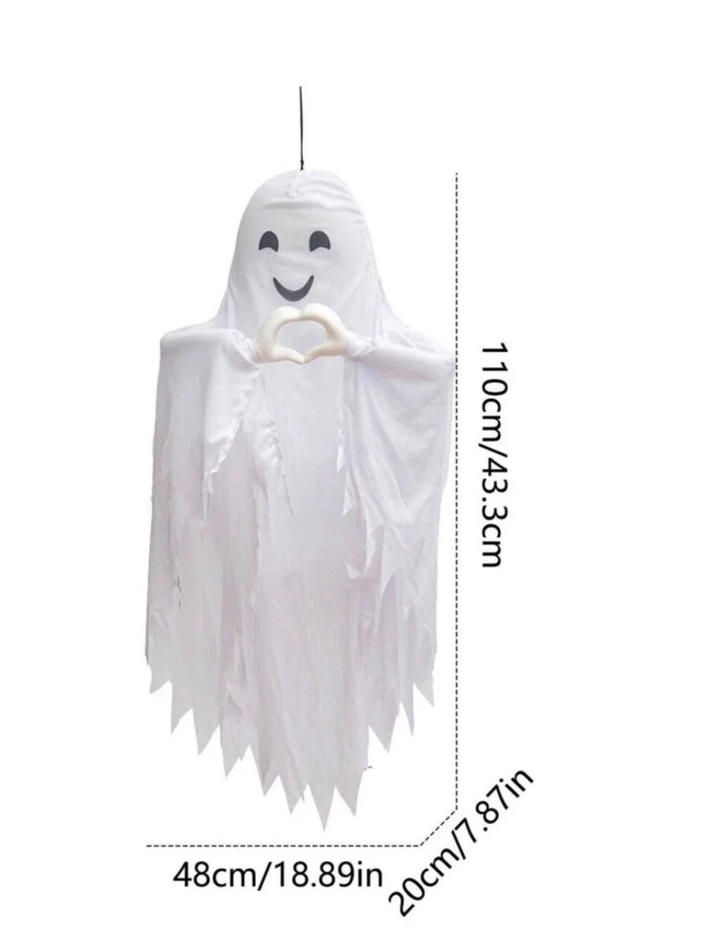 Light-Up Hands in Heart Shape Hanging Talking Ghost